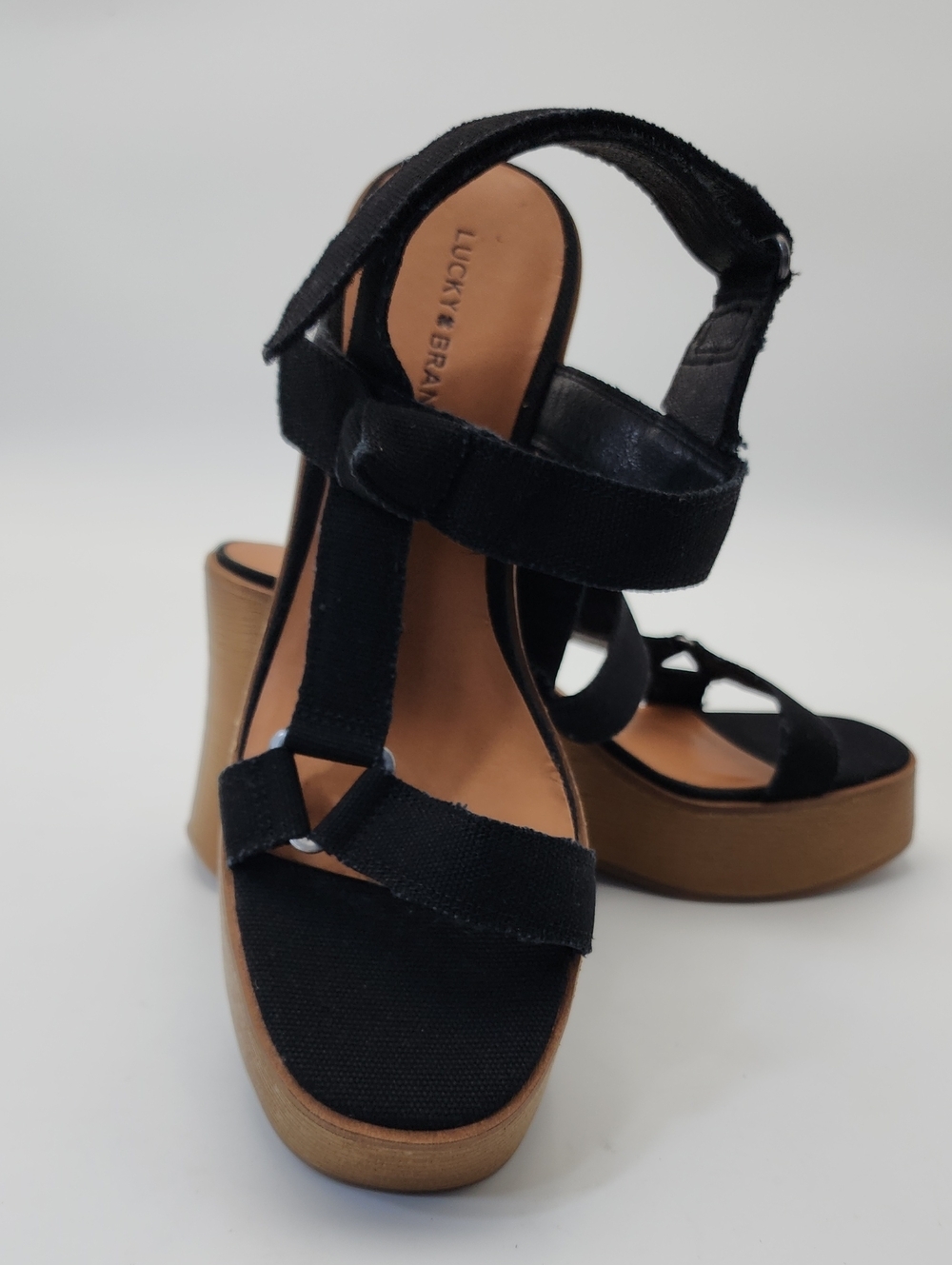 Lucky Brand Demmia Black Canvas Platform Wedge NWOT Size 8 - Picture 6 of 13